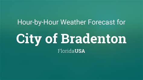 Bradenton Weather Forecasts. Weather Underground provides local & long-range weather forecasts, weatherreports, maps & tropical weather conditions for the Bradenton area. ... Bradenton, FL Hourly ...